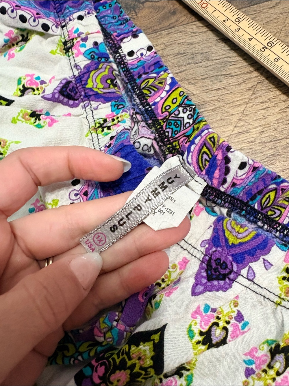 Yummy Plus Women’s Boho Paisley Wide Leg Palazzo Pants Size XL Purple Festival - Picture 8 of 8